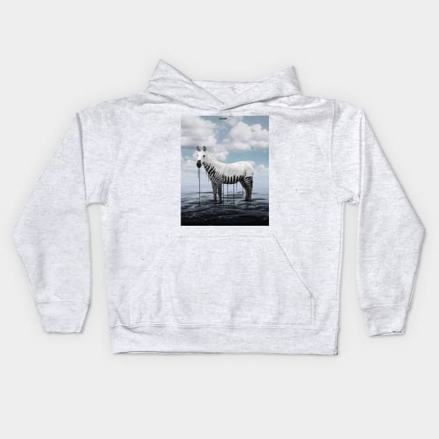 Melting zebra Kids Hoodie by sidomatic